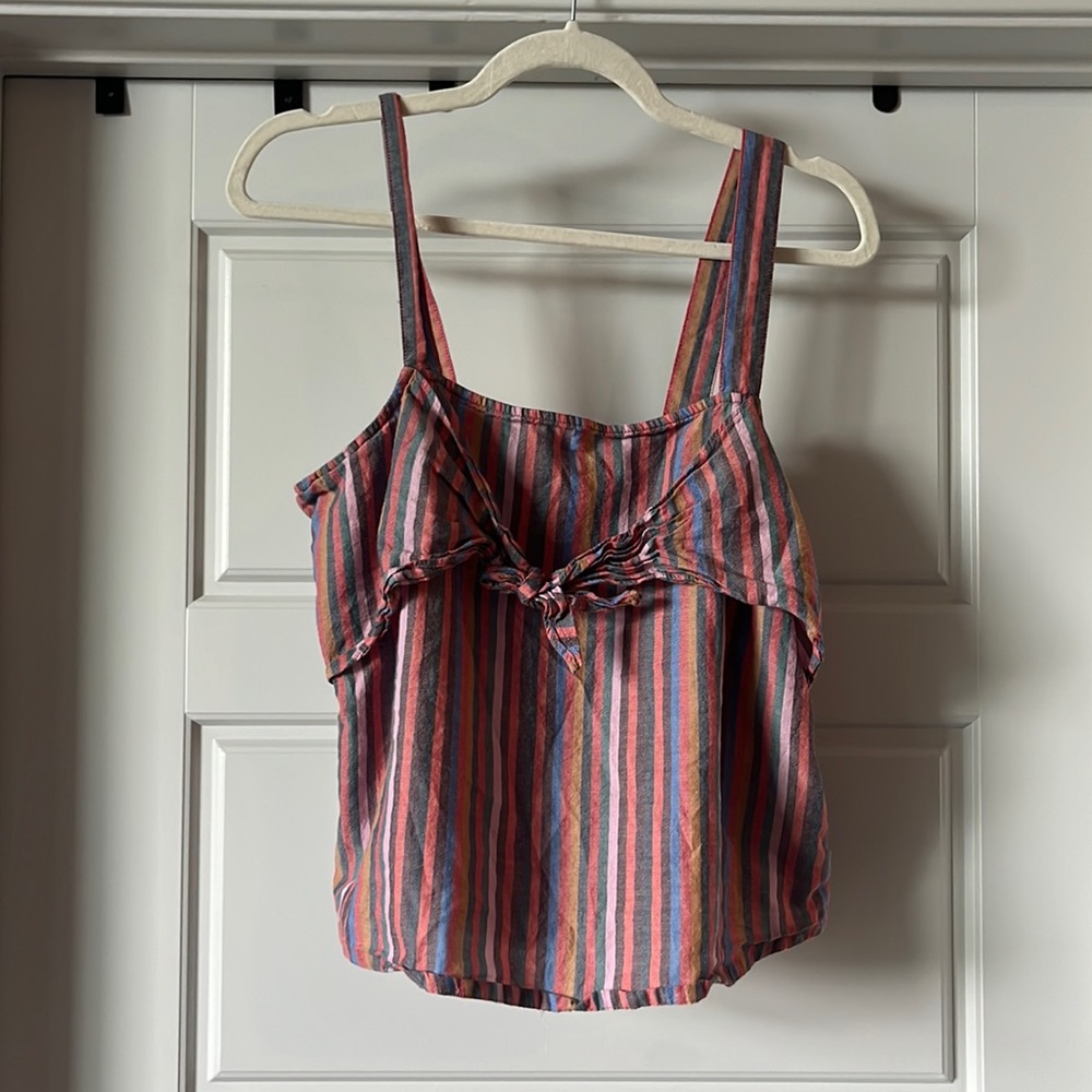 Front tie striped shirt - size M